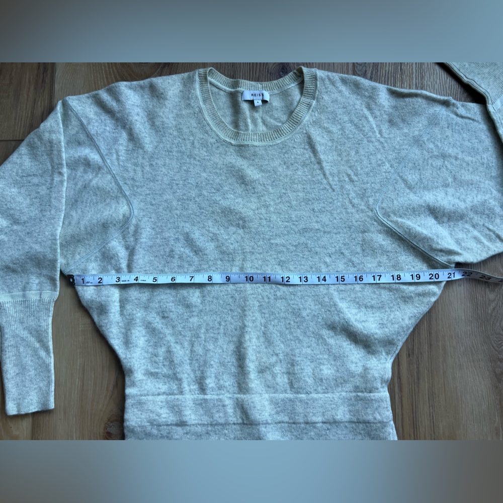 Reiss Alexa Cashmere Wool Blend Sweater Dress Grey Cream Marled Size Small - Picture 14 of 16